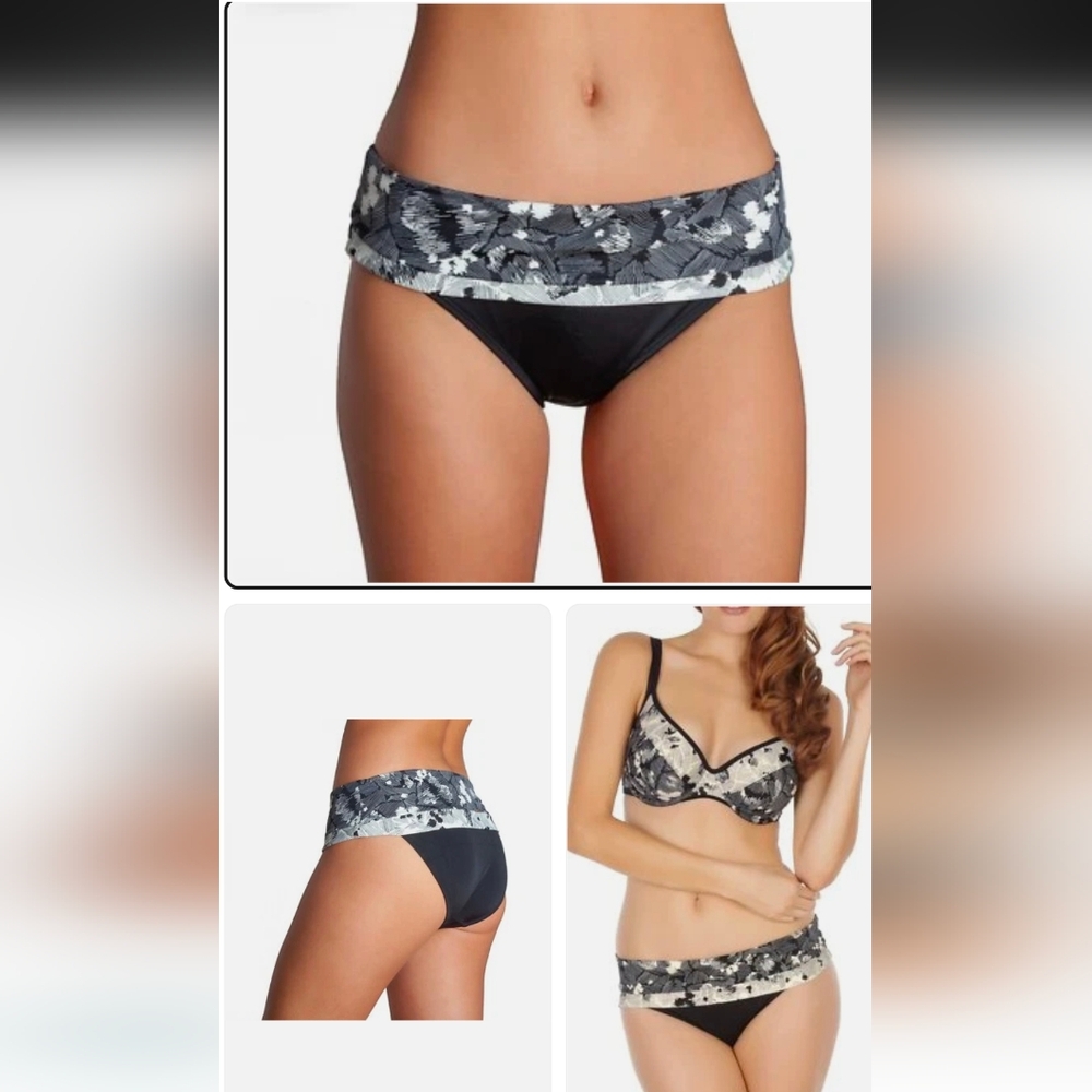 NWOT Panache Erica bikini: Balconette top (30HH) and foldover bottom (small)